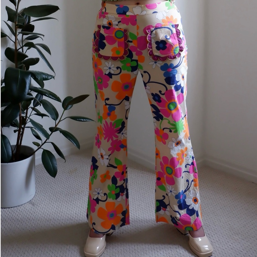 Celia B Floral Multicolor Wide-Leg Pants